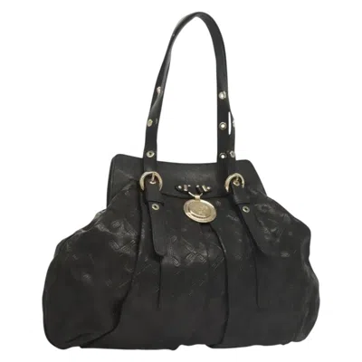 Pre-owned Versace Medusa Tote Leather Leather Tote Bag Bag () In Black