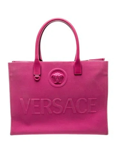 Pre-owned Versace Medusa Tote In Pink