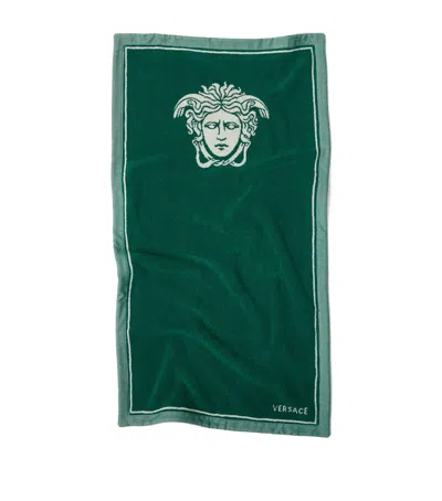 Versace Medusa Towel In Green