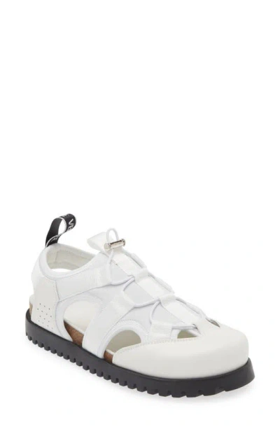 Versace Medusa Track Sandal In White Palladium