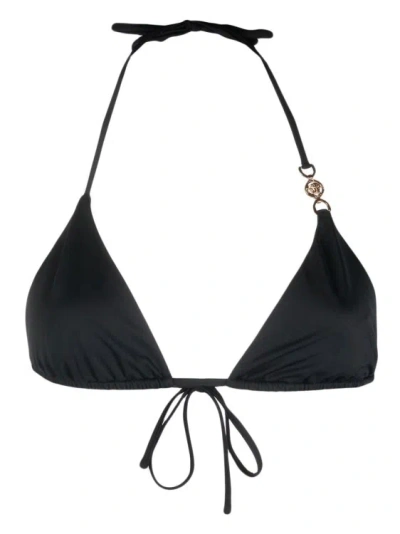 Versace Medusa Triangle Bikini Top In Black