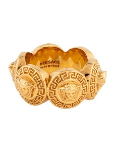 Pre-owned Versace Medusa Tribute Band Ring In Multicolor