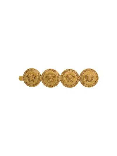 Versace Right Medusa Tribute Clip Accessories In Gold