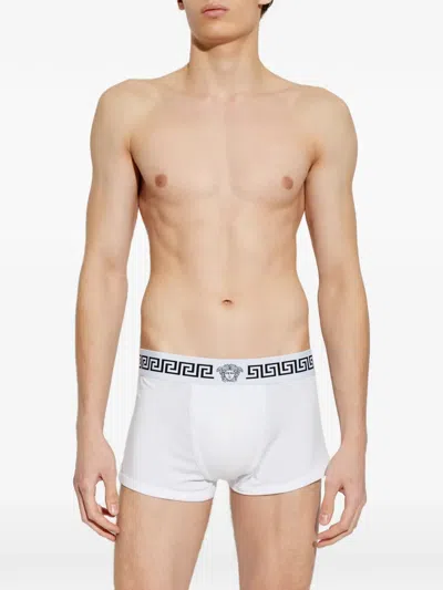 Versace Medusa Trim Boxer Briefs In White