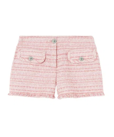 Versace Medusa Tweed Shorts In Light Pink