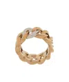 Versace Medusa Two-tone Chain Ring In Yellow