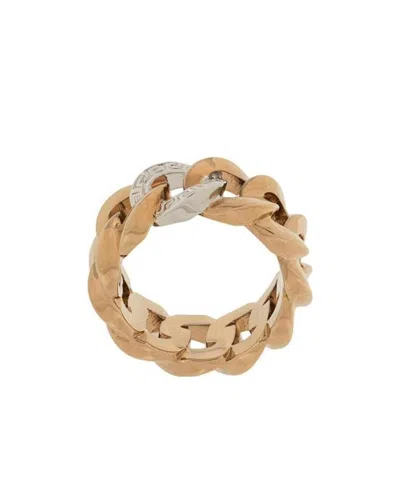 Versace Medusa Two-tone Chain Ring In Yellow