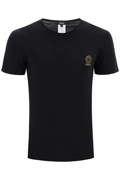 Versace Medusa Underwear T-shirt Bi-pack Men In Black