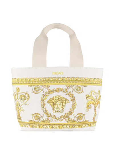 Versace Medusa  Print Tote Bag In Gold