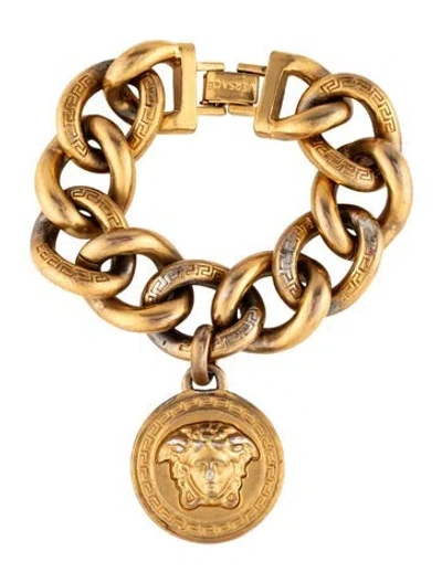 Pre-owned Versace Medusa Vintage Link Bracelet, 6.5" In Multicolor