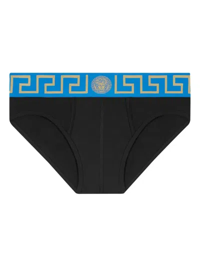 Versace Medusa-waistband Briefs In Black