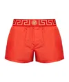 Versace Greca-waistband Swim Shorts In Red