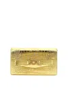 Versace 'medusa '95' Crocodile Chain Wallet In Gold