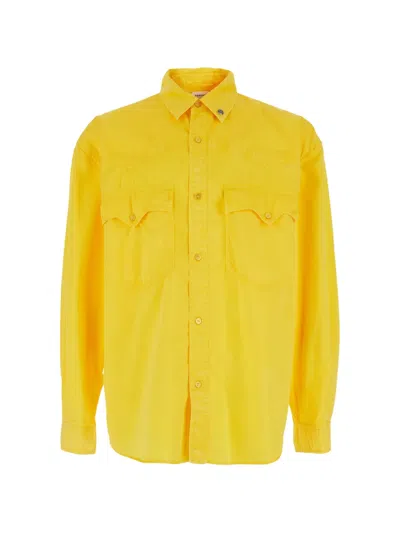 Versace Medusa Western-style Shirt In Yellow