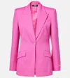 Versace Wool Gabardine Single-breasted Informal Jacket In Pink