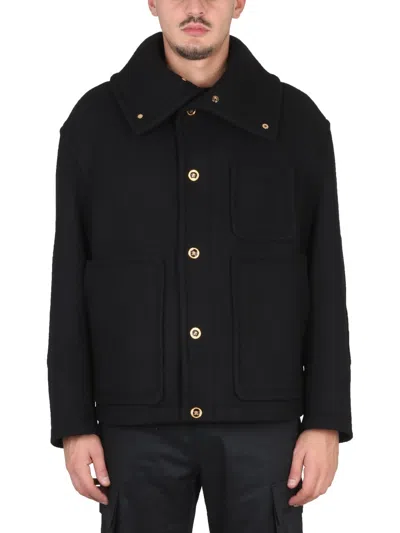 Versace Medusa Wool Blouse Jacket In Black