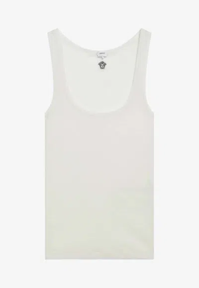 Versace Medusa Wool Tank Top In White