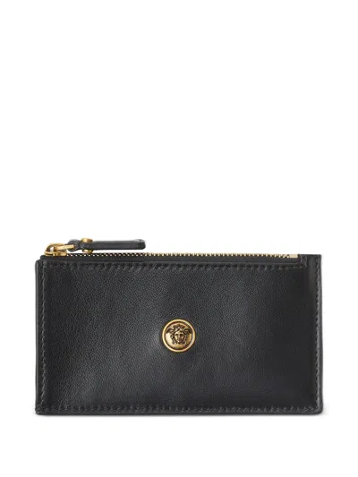 Versace Medusa Zip-up Wallet In Black