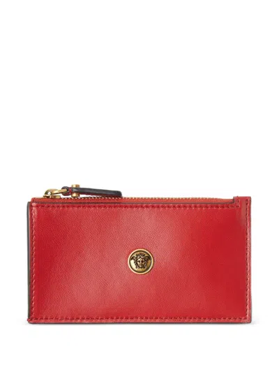 Versace Medusa Zip Wallet In Red