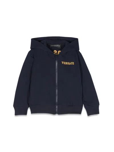 Versace Kids' Medusa Zipper Hoodie In Blue