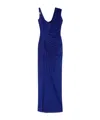 Versace Gathered Jersey Gown In Blue