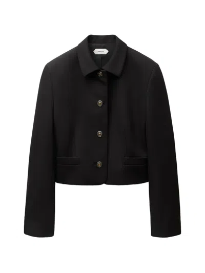 Versace Medusa-button Cropped Jacket In Blue