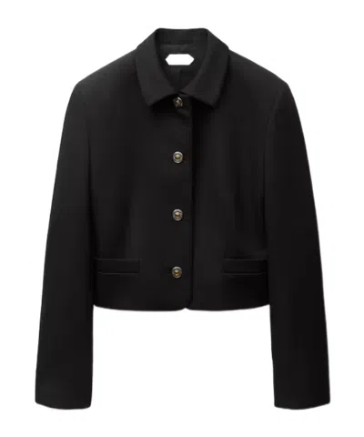 Versace Medusa-button Cropped Jacket In Black