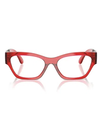 Versace Medusa-embellished Cat-eye Glasses In Red