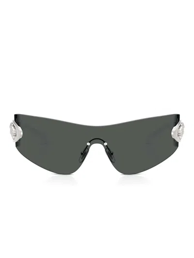 VERSACE MEDUSA-EMBELLISHED SHIELD SUNGLASSES