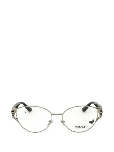 Versace Medusa-embellishment Oval-frame Glasses In Gold