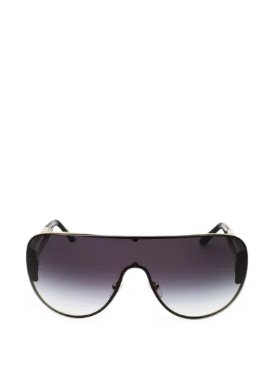Versace Medusa-embellishment Shield-frame Sunglasses In Black