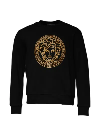 Versace Medusa-embroidered Sweashirt In Black