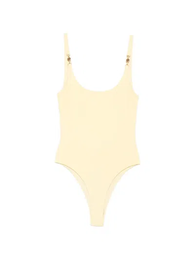 Versace Medusa-hardware Swimsuit In Yellow