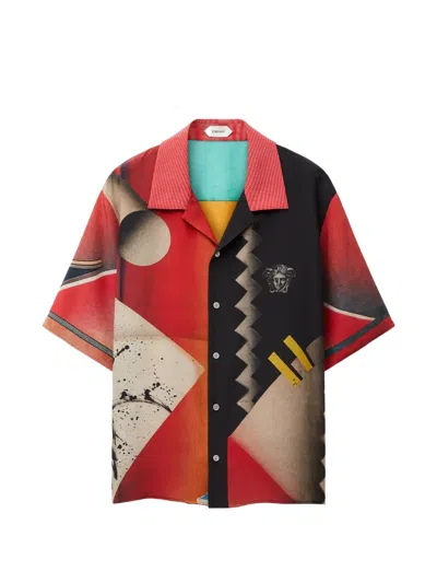 Versace Medusa-head Graphic-print Shirt In Multi