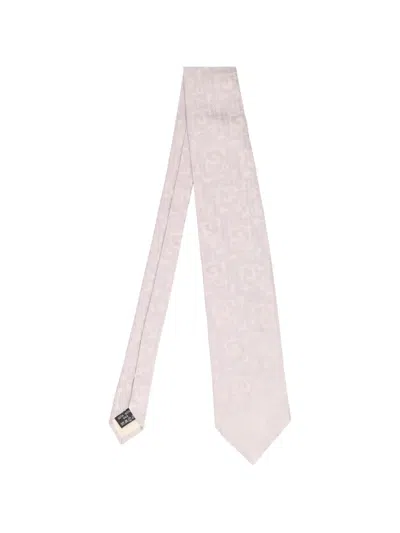 Pre-owned Versace Medusa-head Jacquard Tie In Purple