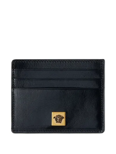 Versace Medusa-plaque Card Holder In Black