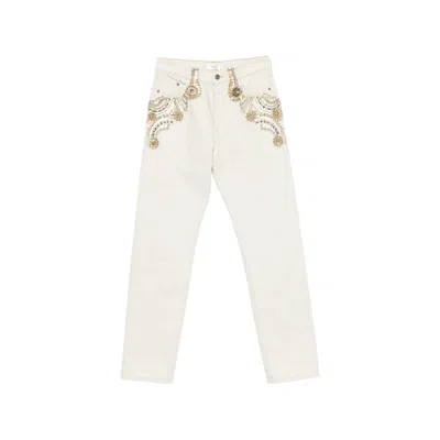 Versace Medusa-plaque Jeans In Blue
