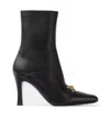 Versace Medusa-plaque Leather Ankle Boots In Black