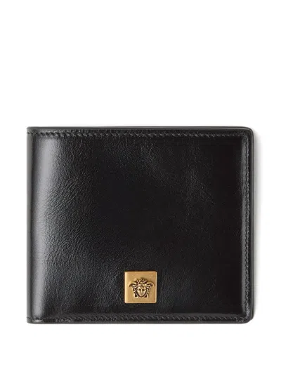 Versace Medusa-plaque Leather Bifold Wallet In Black