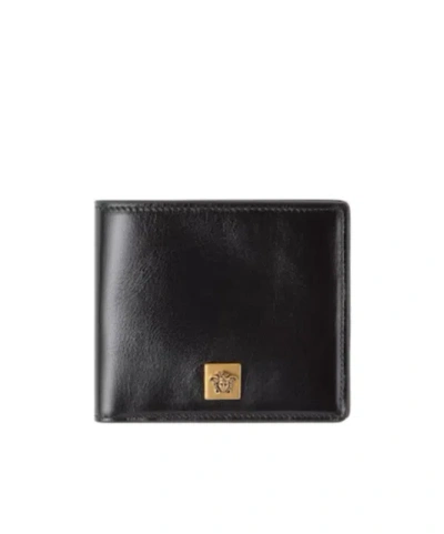 Versace Medusa-plaque Leather Bifold Wallet In Black