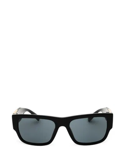Versace Medusa-plaque Rectangle-frame Sunglasses In Blue