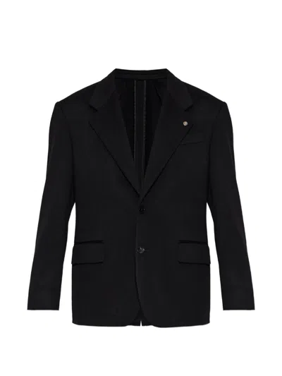 Versace Medusa-plaque Single-breasted Blazer In Black