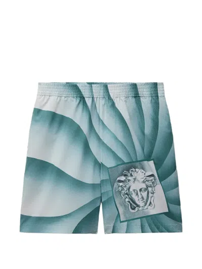 Versace Medusa-print Shorts In Blue