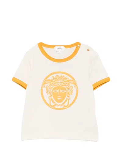 Versace Babies' Medusa-print T-shirt In Neutral