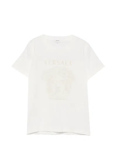 Versace Kids' Medusa-print T-shirt In White