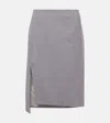 VERSACE MÉLANGE WOOL-BLEND PENCIL SKIRT