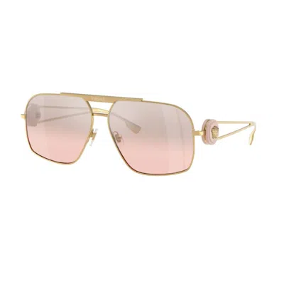 Versace Geometric Frame Sunglasses In Pink