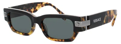 Versace Men's 0ve4465 Acetate Sunglasses, 53-18-145, Tinted Lenses In 5456 - Havana / Smoke