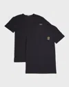 Versace Men's 2-pack Cotton Logo T-shirts In Black