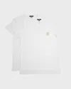 Versace Men's 2-pack Cotton Logo T-shirts In Optical White